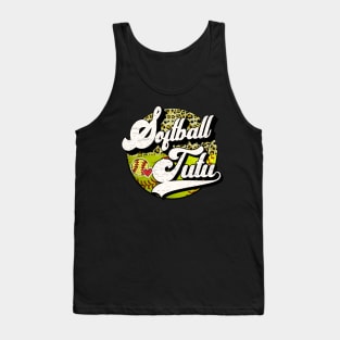 Softball Tutu Vintage Leopard Softball Family Matching Tank Top